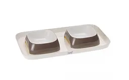 Миски на підставці для собак та котів Ferplast Glam Tray Small сірі 40x23x5.5 см 2x400 мл 71908521