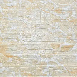Декоративна самоклейка 3D панель Sticker Wall Камінь бежева рвана цегла 700х770х3мм 157 SW-00000486