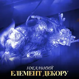 Гірлянда-нитка GarlandoPro 190 LED довжина 18 м прозора, синій (W400LEDBL) - мініатюра 4