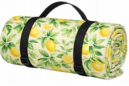 Плед складний утеплений для пікніка Bolan Home&Design Lemon 130x170 см пляжний килимок фліс
