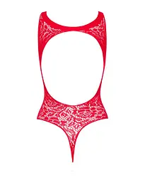 Ажурний бодістокінг із ефектом шнурівки Obsessive B120 teddy red S/M/L One size - мініатюра 6