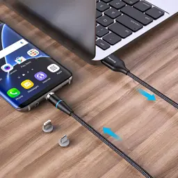 Дата кабель USB 2.0 AM to Lightning + Micro 5P + USB-C 1.0m Magnetic ColorWay (CW-CBUU038-BK) - мініатюра 6
