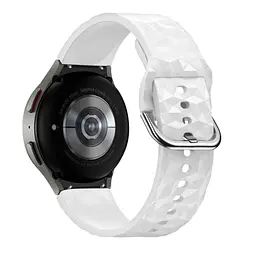 Браслет Diamond для Samsung Galaxy Watch 6 - білий ширина кріплення 20мм силікон Watchbands (W28-3WB2114531) - мініатюра 2