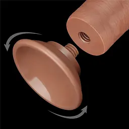 Фалоімітатор 8 SLIDING SKIN DUAL LAYER DONG BROWN LOVETOYS 66-LV317306 102667 - мініатюра 6