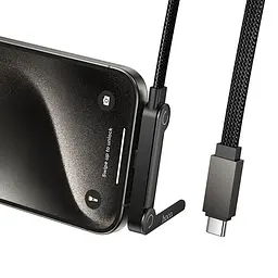Дата кабель Hoco U150 Exquisite side plug and stand Type-C to Type-C 60W (1.2m) Black - мініатюра 5