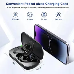 Бездротова Bluetooth-гарнітура G5 з мікрофоном, шумозаглушенням і зарядним кейсом Гарнітура для водіїв - мініатюра 4