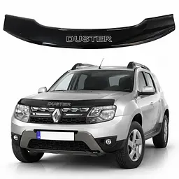 Дефлектор капоту мухобійка Renault Duster I 2010-2015 Євро кріплення Voron Glass