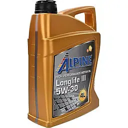 Олива моторна синтетична Alpine Longlife III 5W-30 C3 MB-229.51 VW-504.00/507.00 BMW LL-04 4 л (23440) - мініатюра 3