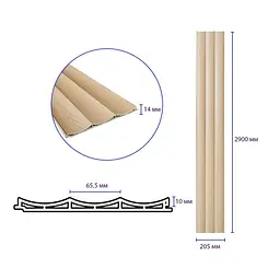 Рейка декоративна Sticker Wall WPC стінова 205х14х2900мм SW-00003016 - мініатюра 3