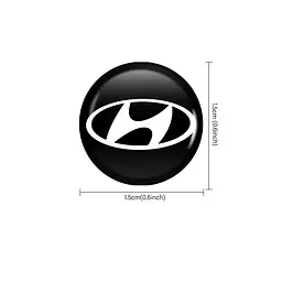 Наклейка з логотипом Hyundai для автоключів d=15 мм Пластикова об'ємна (Завод) - мініатюра 2