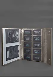 Шкіряна папка для документів "Сімейна" А4 на сегрегаторі з файлами темно-бежева - мініатюра 9