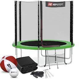 Батут Hop-Sport 8ft (244см) зелений з зовнішньою сіткою
