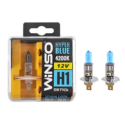 Галогенова лампа Winso H1 12V 55W P14.5s SET HYPER BLUE 4200K 2шт(712150)