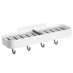 Мильниця МВМ My Home BP-11 клейка подвійна, з гачками, біла (BP-11 WHITE)