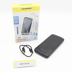 Портативний акумулятор AWEI P20K 10000 mAh 2USB / Повербанк для телефону - мініатюра 8
