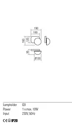 Бра Redo LUMIEN AP 1X10W G9 D190 GOLD/WHITE (5.1.1) 01-2469 - мініатюра 3