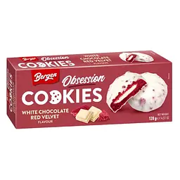 Печиво Bergen Obsession Cookies White Chocolate Red Velvet 128 г