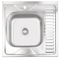Кухонна мийка Brinex 6060-L 0.6 мм, накладна BRIN6060LSAT06