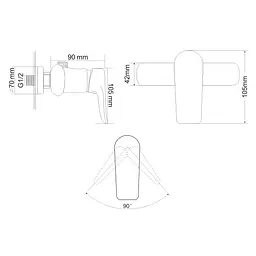 Змішувач для душу RJ Velum хром RBZ082-5, Хром - мініатюра 2