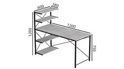 Комп'ютерний стіл Ferrum-decor Джек 75x140x60 Сірий ДСП Бетон (FRD-104420) - мініатюра 3