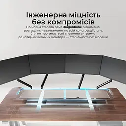 Геймерський стіл Sihoo D07 1.6m Walnut/Black (D07B-101/D07J-101-AB) - мініатюра 12