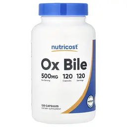 Бичача жовч Nutricost Ox Bile 500 мг 120 капсул