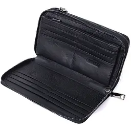 Чоловічий клатч на два відділення із натуральної шкіри ST Leather 22684 чорний - мініатюра 8