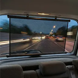 Шторка сонцезахисна ролет на заднє скло Carlife 90 x 57 cм (Сітка Чорна з двох боків) - мініатюра 2