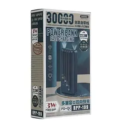 Зовнішній акумулятор Remax Hunergy 30000 mAh (RPP-199) 22.5W PD+QC синій - мініатюра 4