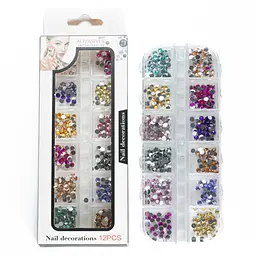 Набір страз для манікюру Aoyasiyue Nail Decoration асорті 12 шт. №3 Кольорові