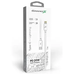 Дата кабель USB-C to Lightning 1.2m white Grand-X (CL-07) - мініатюра 3
