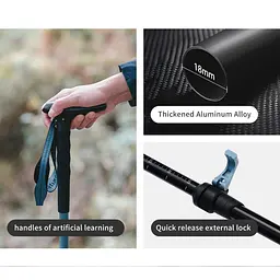 Трекінгова палиця Naturehike (CNK2550DS012) 61-125см - телескопічна - синя - мініатюра 2