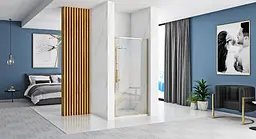 Душові двері Rea Rapid Swing 100 gold REA-K5619 - мініатюра 2