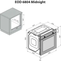Духова шафа Minola EOD 6804 Midnight Чорна - мініатюра 14