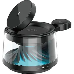 Бездротовий зарядний пристрій WiWU Wi-W039 Flow 5in1 with Speaker & Night Light 15W Black [154860] - мініатюра 2