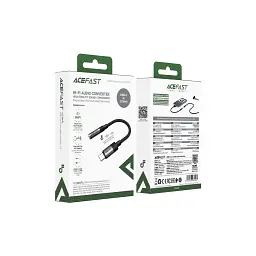 Перехідник USB-C to 3.5mm F 0.15m DAC audio black Acefast (6974316285281) - мініатюра 4