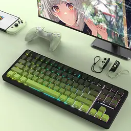 Клавіатура Attack Shark M87 Pro V2 RGB Linear White Jade Switch Wireless (AS-697279247163-M) Gradient Green (G-000003998) - мініатюра 3