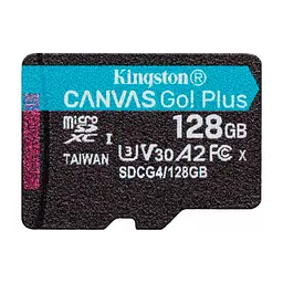 Карта памяти Kingston 128GB microSDXC 10 UHS-I U3 V30 A2 Canvas Go Plus G4 (SDCG4/128GBSP)