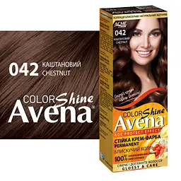 Cтійка крем-фарба для волосся Avena Shine Color Каштановий  042  - мініатюра 2