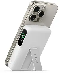 Портативний зарядний пристрій Anker MagGo 10000 mAh Qi2 15W + USB-C PD 27W Білий (7181286) - мініатюра 2