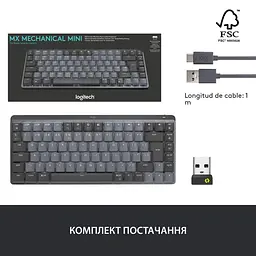 Клавіатура Logitech MX Mini Minimalist Wireless Illuminated Graphite US Clicky (920-010782) - мініатюра 11