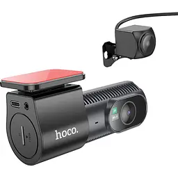 Автомобільний відеореєстратор Hoco DV8 2K Display Hidden with Rear Camera Black (6942007623384) [136872]
