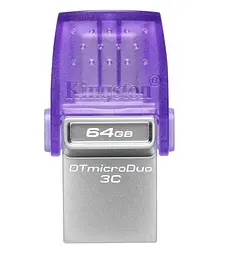 Флеш накопичувач USB 64Gb DataTraveler microDuo 3C, Purple Kingston teh0021075