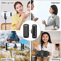 Мікрофон J11 Lightning петличний бездротовий приймач + мікрофон + зарядний кейс Black (17616) - мініатюра 3