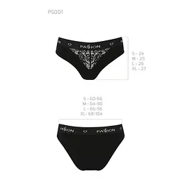 Трусики з широкою гумкою і мереживом Passion PS001 PANTIES L, black - мініатюра 6