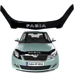 Дефлектор капота мухобійка Skoda Fabia II 2007-2010 Voron Glass