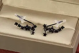 Сережки кафи Xuping Jewelr з зіркою, що танцює 1.8 см з покриттям блек ган чорні