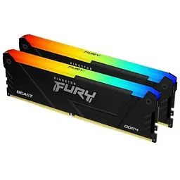 Модуль пам'яті для комп'ютера DDR4 32GB (2x16GB) 3200 MHz FURY Beast RGB Kingston Fury (ex.HyperX) (KF432C16BB2AK2/32) - мініатюра 2