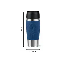 Термокружка Tefal Travel Mug Classic, 360мл, нержавіюча сталь, синій (N2020310) - мініатюра 4