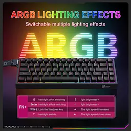 Клавіатура Onikuma ігрова MT-63 бездротова з RGB підсвіткою для ПК ігор та геймінгу Чорний - мініатюра 4